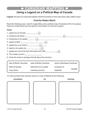 Canadian Mapping Skills: Extending Knowledge Grades 4-5