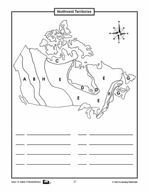 Outline Maps of Canada Grades K-3