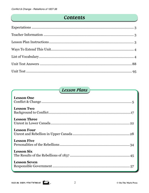 Conflict & Change - Rebellions of 1837-38 Grades 7-8 Upper & Lower Canada