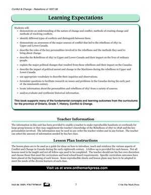 Conflict & Change - Rebellions of 1837-38 Grades 7-8 Upper & Lower Canada