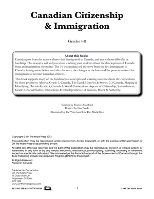 Canadian Citizenship and Immigration Lessons Grades 4-8