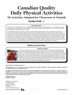 Canadian Quality Daily Physical Activities Grades Kindergarten to 1