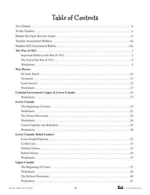 Canada: Conflicts & Challenges - Canada 1800-1850 Grade 7, High Interest/Low Vocabulary