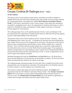 Canada: Conflicts & Challenges - Canada 1800-1850 Grade 7, High Interest/Low Vocabulary