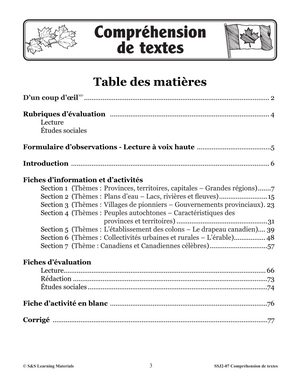 Compréhension de Textes 3e et 4e années