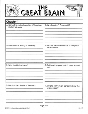 Great Brain: Novel Study Guide Gr. 4-6