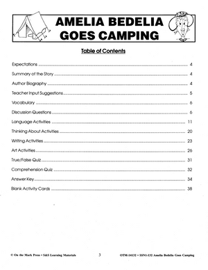 Amelia Bedelia Goes Camping: Lit Link/Novel Study Guide Gr. 1-3