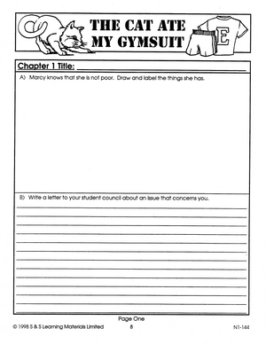 The Cat Ate My Gymsuit: Novel Study Guide Gr. 4-6