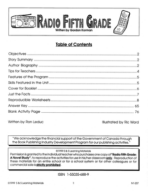 Radio Fifth Grade: Novel Study Guide Gr. 4-6