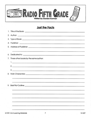 Radio Fifth Grade: Novel Study Guide Gr. 4-6