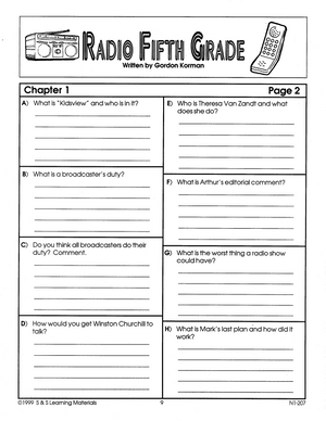 Radio Fifth Grade: Novel Study Guide Gr. 4-6