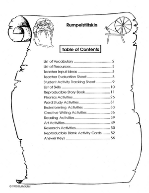 Rumplestiltskin: Novel Study Guide Gr. 1-3