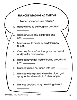 Bread and Jam for Frances: Lit Link/Novel Study Guide Gr. 1-3
