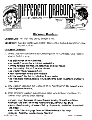 Different Dragons: Novel Study Guide Gr. 4-6