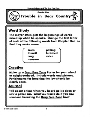 Berenstain Bears - Drug Free Zone Novel Study Gr. 1-3