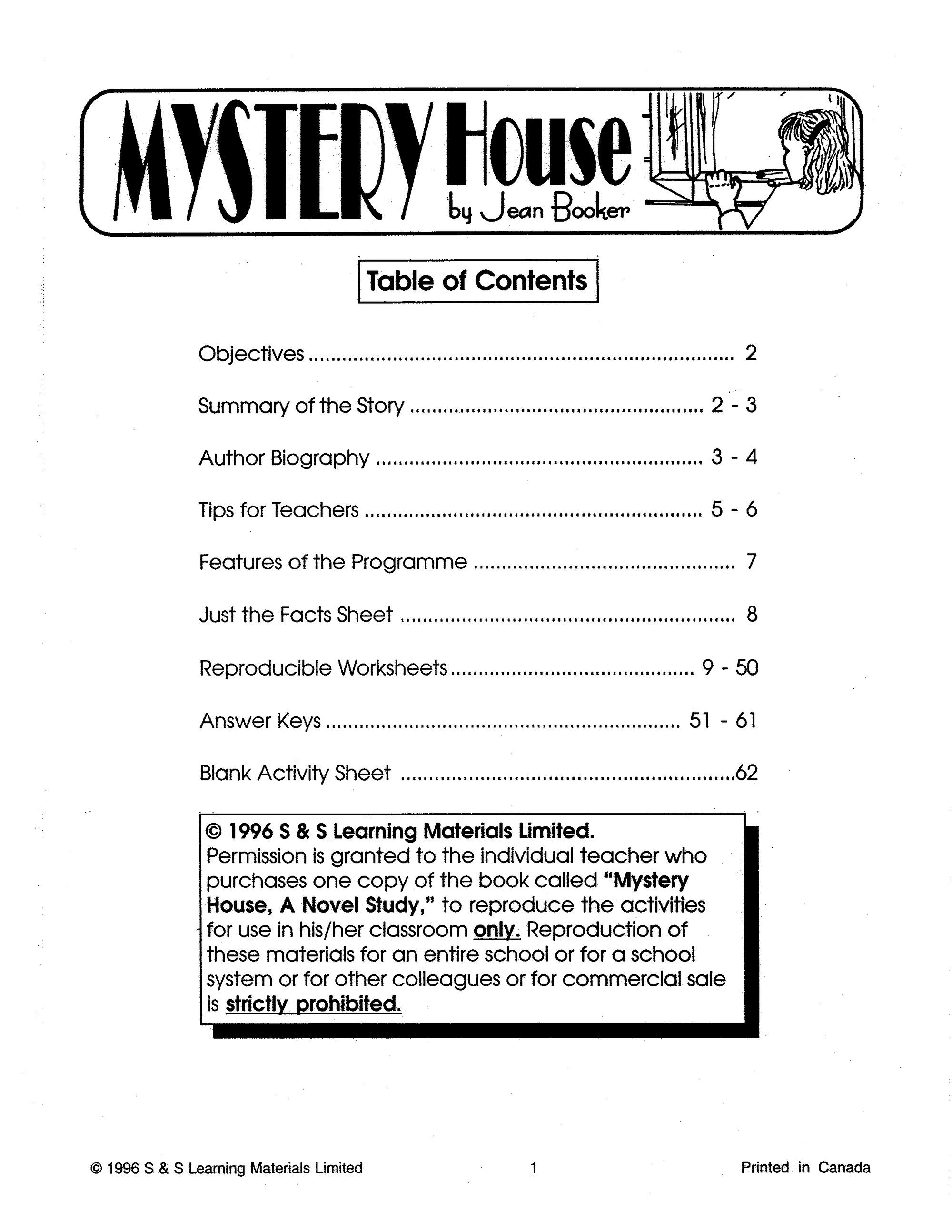 Mystery House: Novel Study Guide Gr. 4-6