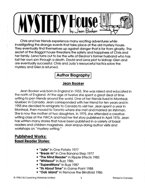 Mystery House: Novel Study Guide Gr. 4-6