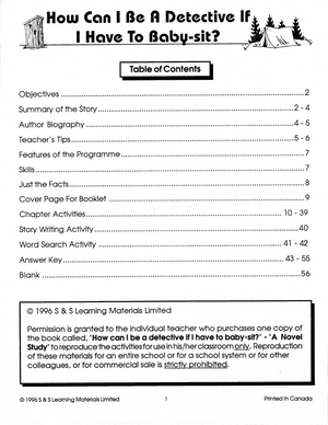 How Can I Be A Detective If I Have To Babysit?: Novel Study Guide Gr. 4