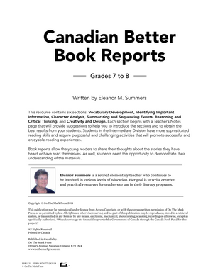 Canadian Better Book Reports Grades 7-8