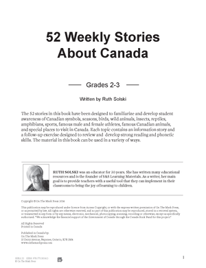52 Weekly Nonfiction Stories About Canada Grades 2-3