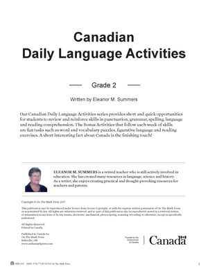 Canadian Daily Language Activities Grade 2