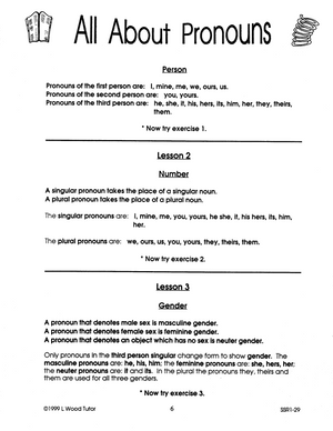 All About Pronouns Grades 5-7