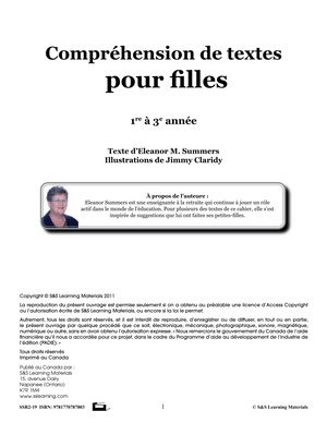 Compréhension de textes pour filles 1e à 3e année