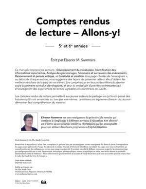 Comptes rendus de lecture : Allons-y 5e à 6e année