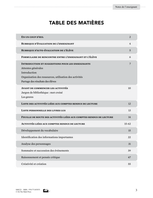 Comptes rendus de lecture : Allons-y 5e à 6e année