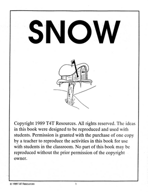 Snow- An Integrated Theme Unit Grade 1